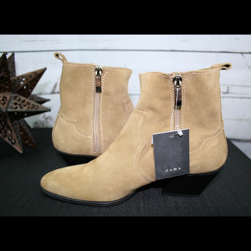 NWT Zara Trafaluc soft suede booties